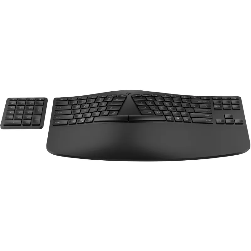 HP 965 ergonominen langaton näppäimistö, täysikokoinen (100%), langaton, RF Wireless + Bluetooth, kalvomalli, QWERTY, musta