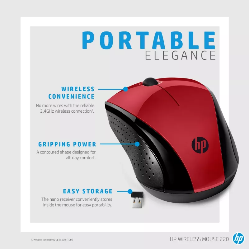 HP langaton hiiri 220 (Sunset Red)