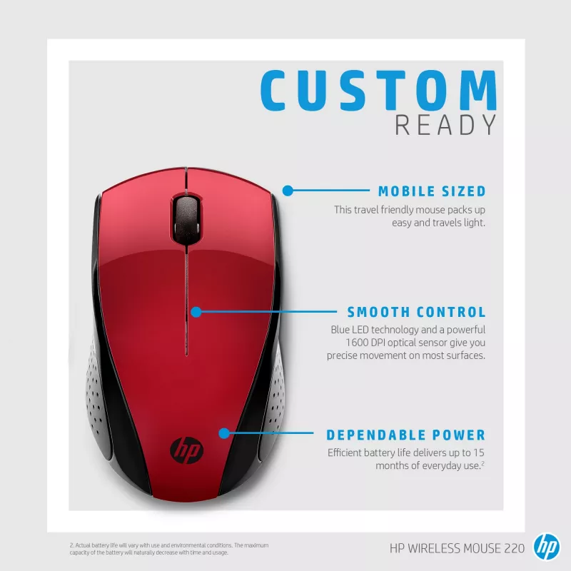 HP langaton hiiri 220 (Sunset Red)