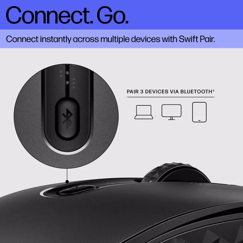 HP 690 ladattava langaton hiiri, molempikätinen, Bluetooth, 4000 DPI, musta