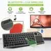 Techly ICTB9801TB -näppäimistö universaali RF langaton + Bluetooth QWERTY US English musta