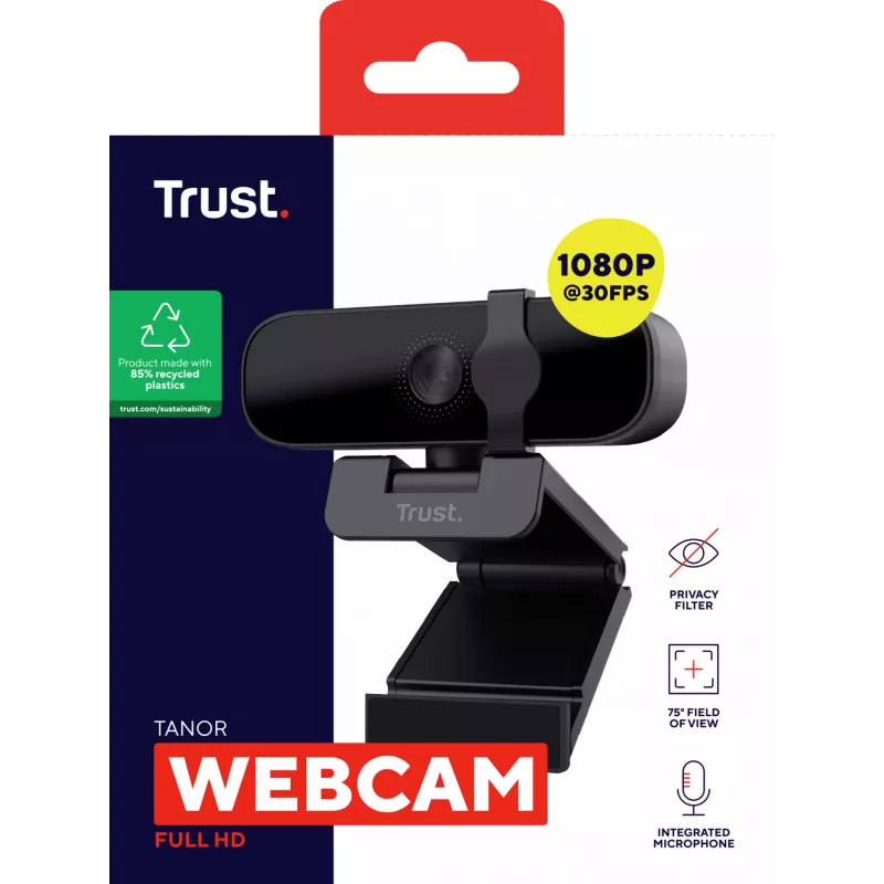 Trust Tanor -verkkokamera 1920 x 1080 pikseliä USB musta
