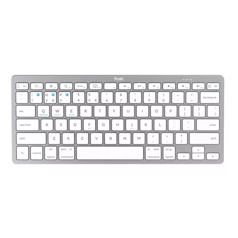 Trust 24651 langaton QWERTY US English -näppäimistö, hopea