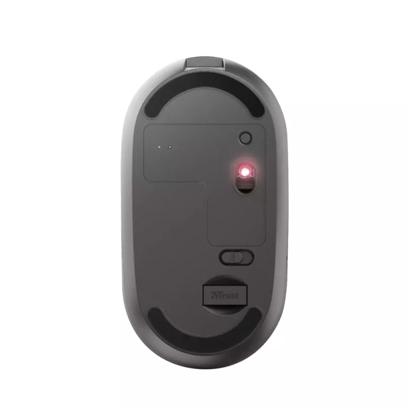Trust Puck ladattava langaton ultralitteä hiiri, molempikätinen, optinen, RF langaton + Bluetooth, 1600 DPI, musta