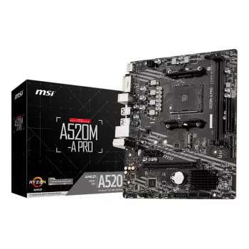 MSI A520M-A PRO -emolevy AMD A520 kanta AM4 micro ATX