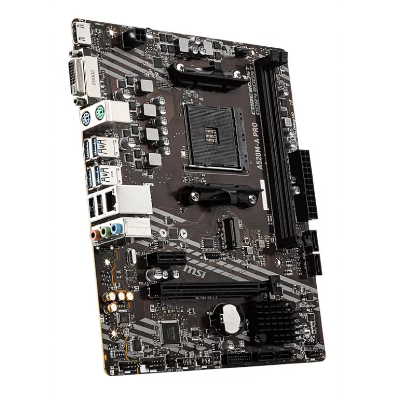 MSI A520M-A PRO -emolevy AMD A520 kanta AM4 micro ATX