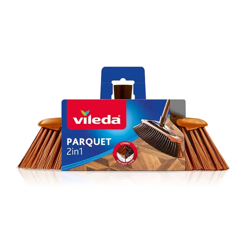 Sisäluuta VILEDA malli 136082 pehmeillä/kovilla muoviharjoilla ja varrella, pronssi