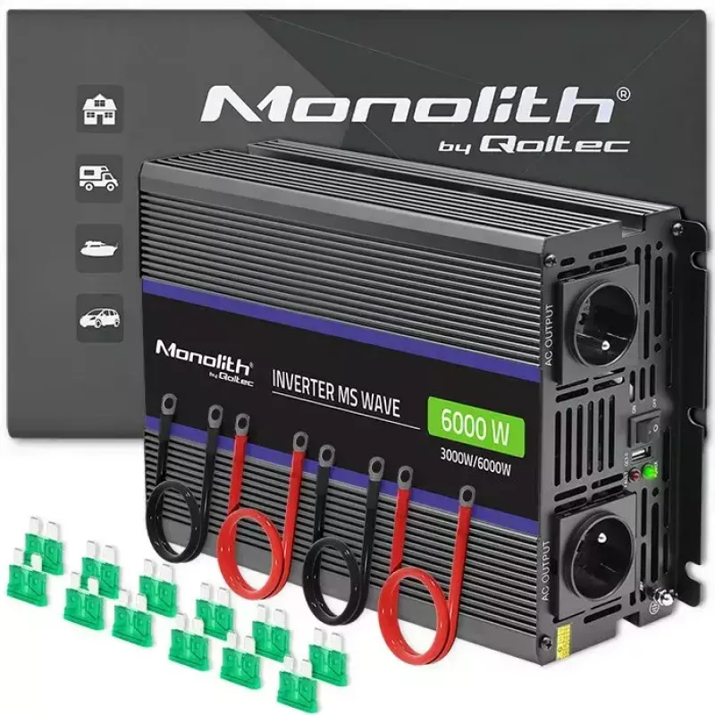 Vaihtosuuntaaja QOLTEC Monolith 6000 MS 12V–230V 6000W