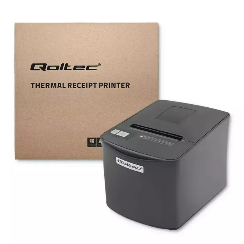 Lämpö-tulostin QOLTEC 50256 USB-liitännällä – kompakti POS-tulostin