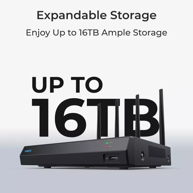 Reolink NVS12W 12-kanavainen Wi-Fi 6 NVR 16MP tuki 2TB HDD