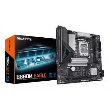 GIGABYTE B860M EAGLE emolevy - Intel Core Ultra -sarjan suorittimet, 6+1+2+1 vaihe VRM, jopa 9066 MHz DDR5, 1x PCIe 5.0 + 1x PCIe 4.0 M.2, 2,5 GbE LAN, USB 3.2 Gen 1