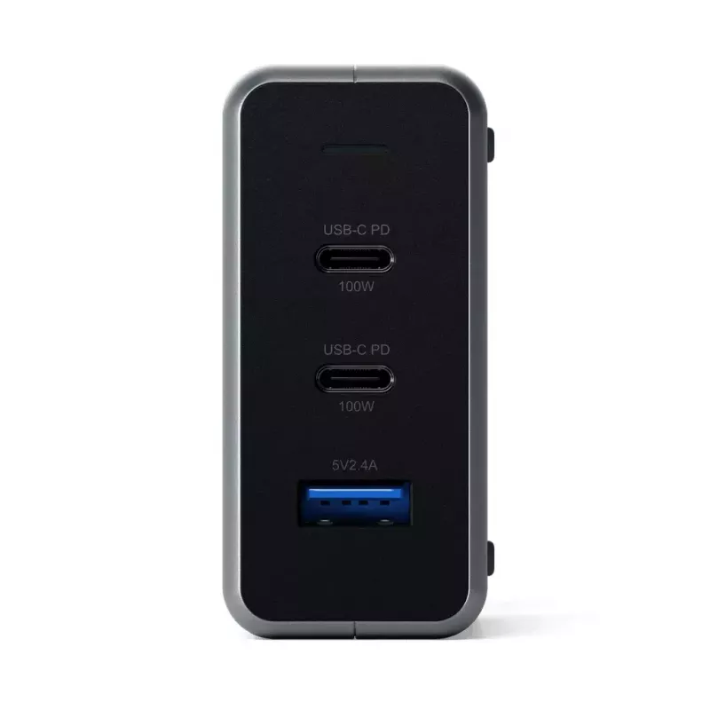 Mobiililaturi Satechi ST-TC100GM-EU, 100 W, 2× USB-C, AC-tulo 100–240 V, harmaa