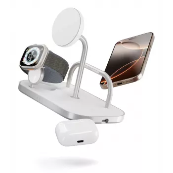 Mobiililaturi ZENS ZEDC29W/00 pikalataus langaton hopea valkoinen