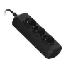 Activejet 3GNU-1.5M-C jatkopistorasia johdolla, 1,5 m, musta