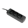Activejet 3GNU-1.5M-C jatkopistorasia johdolla, 1,5 m, musta