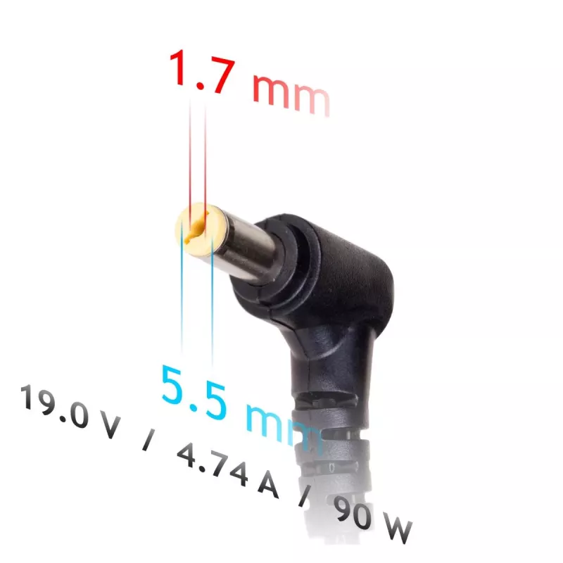 Akyga AK-ND-12 kannettavan tietokoneen virtalähde Acerille, 90 W, 19 V / 4,74 A, 5,5 x 1,7 mm