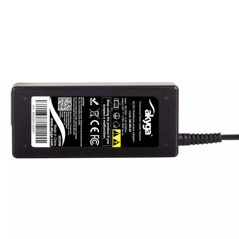 Akyga AK-ND-24 kannettavan tietokoneen virtalähde Lenovolle, 65 W, 20 V, 3,25 A, Slim Tip