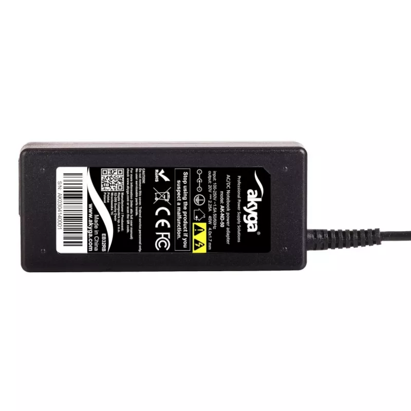 Akyga AK-ND-50 kannettavan tietokoneen virtalähde Lenovolle, 45 W, 20 V / 2,25 A, 4,0 x 1,7 mm