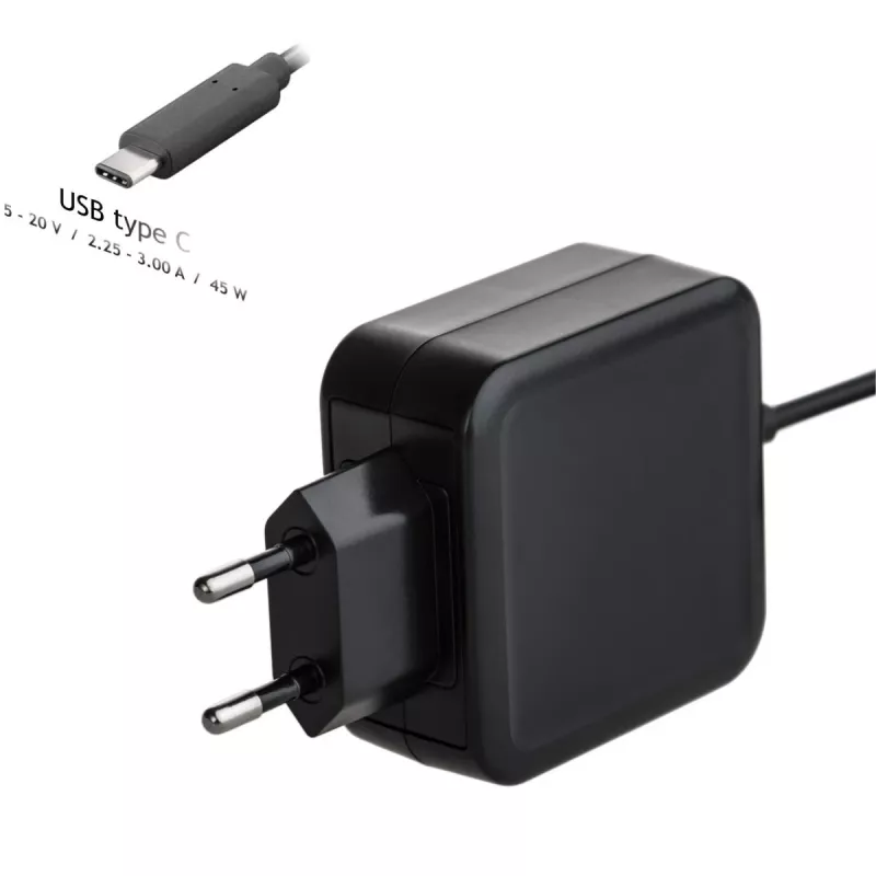 Akyga AK-ND-60 USB-C-kannettavan tietokoneen virtalähde 45 W, Power Delivery, 5–20 V, 1,2 m