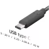 Akyga AK-ND-60 USB-C-kannettavan tietokoneen virtalähde 45 W, Power Delivery, 5–20 V, 1,2 m