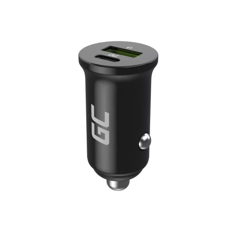 Autolaturi Green Cell CADM-GC-38AC 38W, 1x USB-C (PD 3.0) + 1x USB-A, alumiinikotelo, musta