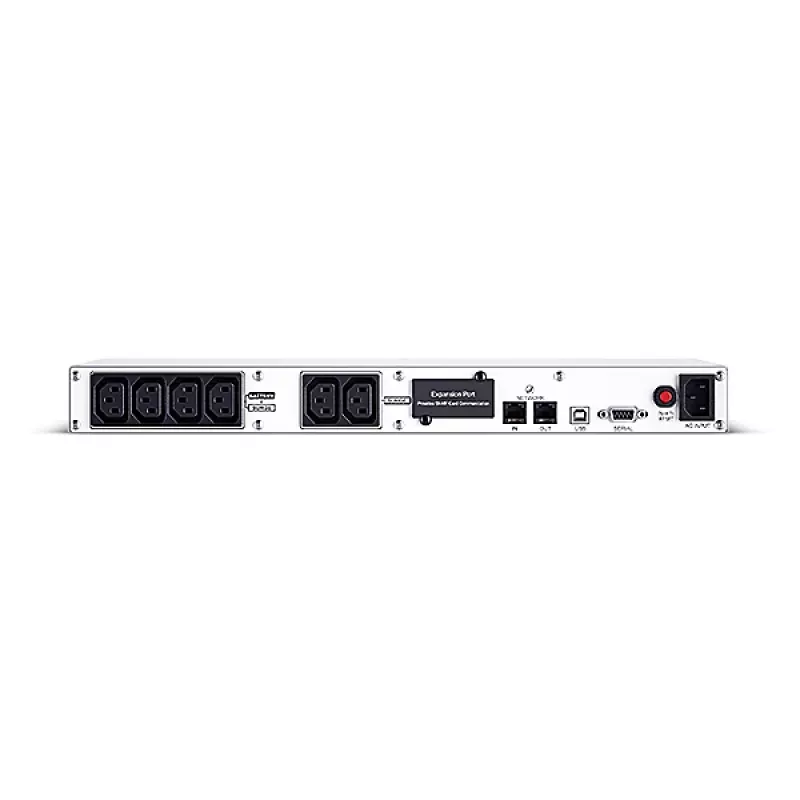 Rackmount Line-Interactive UPS CYBERPOWER OR600ERM1U — 0,6 kVA / 360 W, 6x C13-lähtöä, AVR, LCD, hopea, 1U