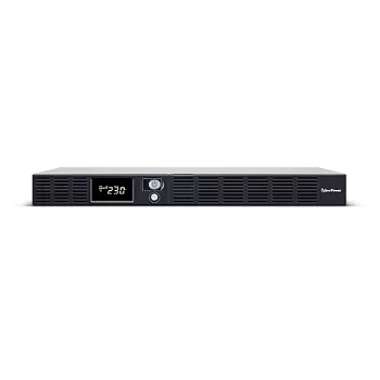 Keskeytymätön virransyöttö CYBERPOWER OR1000ERM1U — 1 kVA (600 W), Line-Interactive, Rackmount 1U, 6× C13-lähtöä, LCD, hopea