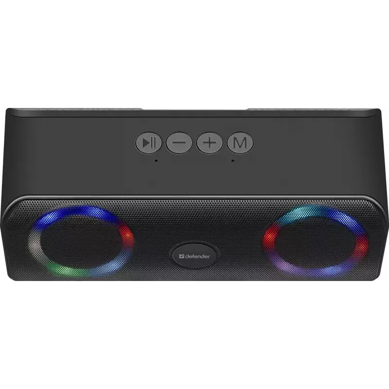 Kannettava Bluetooth-mono-kaiutin DEFENDER Q1 musta, 10 W RMS, 1200 mAh, Bluetooth 5.0, MicroSD, FM, AUX, USB
