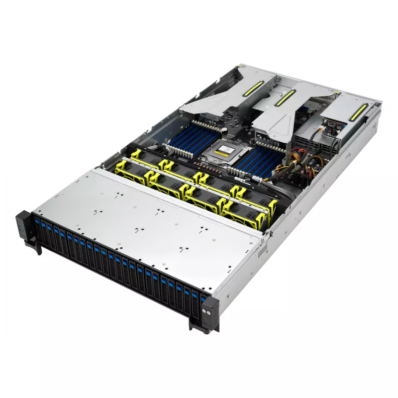ASUS RS521A-E12-RS24U Socket SP5 teline (2U) musta, hopea