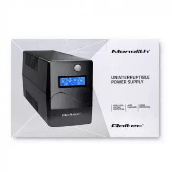 Keskeytymätön virransyöttö Qoltec Monolith 0,85 kVA 480 W 2 AC-pistorasiaa