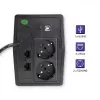Qoltec Monolith 53979 UPS-laite, line-interactive, 850 VA / 480 W, 2 Schuko-pistorasiaa, LCD, USB, RJ45