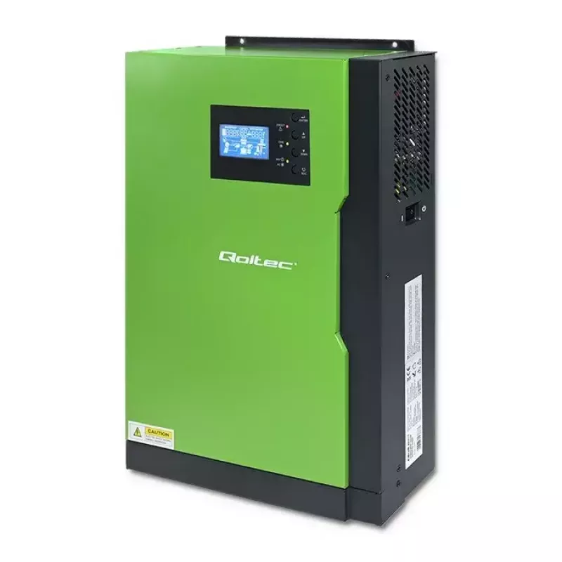 Qoltec 53886 off-grid-hybridiaurinkoinvertteri, 3,5 kW, 100 A MPPT, 24 V, puhdas siniaalto