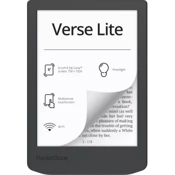 E-kirjan lukija PocketBook Verse Lite 6 tuuman E Ink Carta, 8 GB, Wi-Fi, harmaa