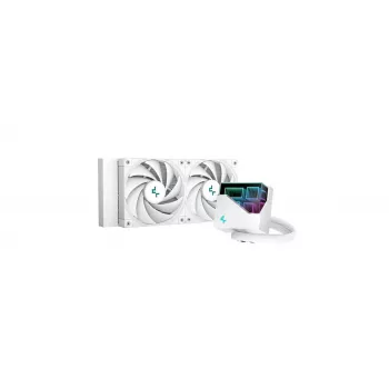 All-in-One-nestekühler DeepCool LT520 WH, valkoinen, 240 mm jäähdytin, 2x120 mm FDB-tuulettimet, PWM, LGA/AM4/AM5/sTR4-tuki
