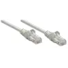 Intellinet 319768 Cat5e U/UTP kytkentäkaapeli, 3 m, RJ45-RJ45, CCA, PVC, kullatut kontaktit, snagless, harmaa