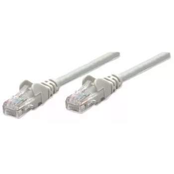 Verkkokapeli INTELLINET Cat5e U/UTP 3 m, harmaa, CCA, RJ-45–RJ-45, 350 MHz