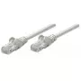 Intellinet 319768 Cat5e U/UTP kytkentäkaapeli, 3 m, RJ45-RJ45, CCA, PVC, kullatut kontaktit, snagless, harmaa