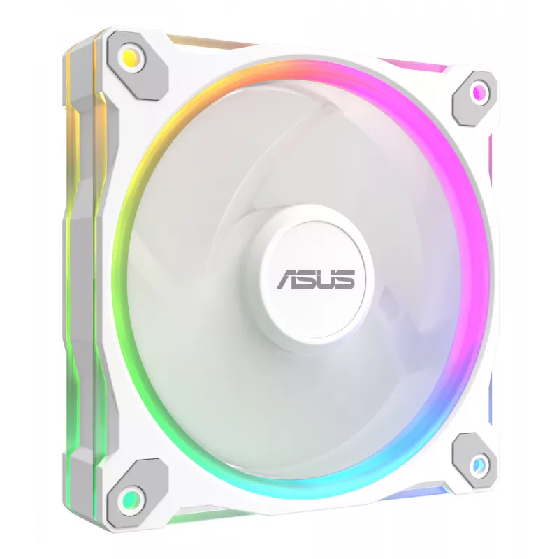 ASUS Prime MR120 ARGB valkoinen 120 mm liukulaakeri-kotelotuuletin