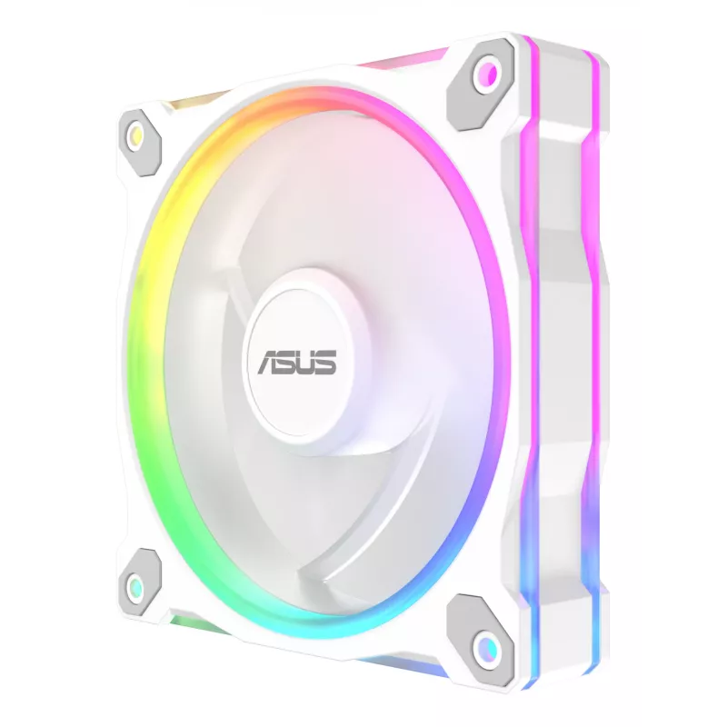 ASUS Prime MR120 ARGB valkoinen 120 mm liukulaakeri-kotelotuuletin