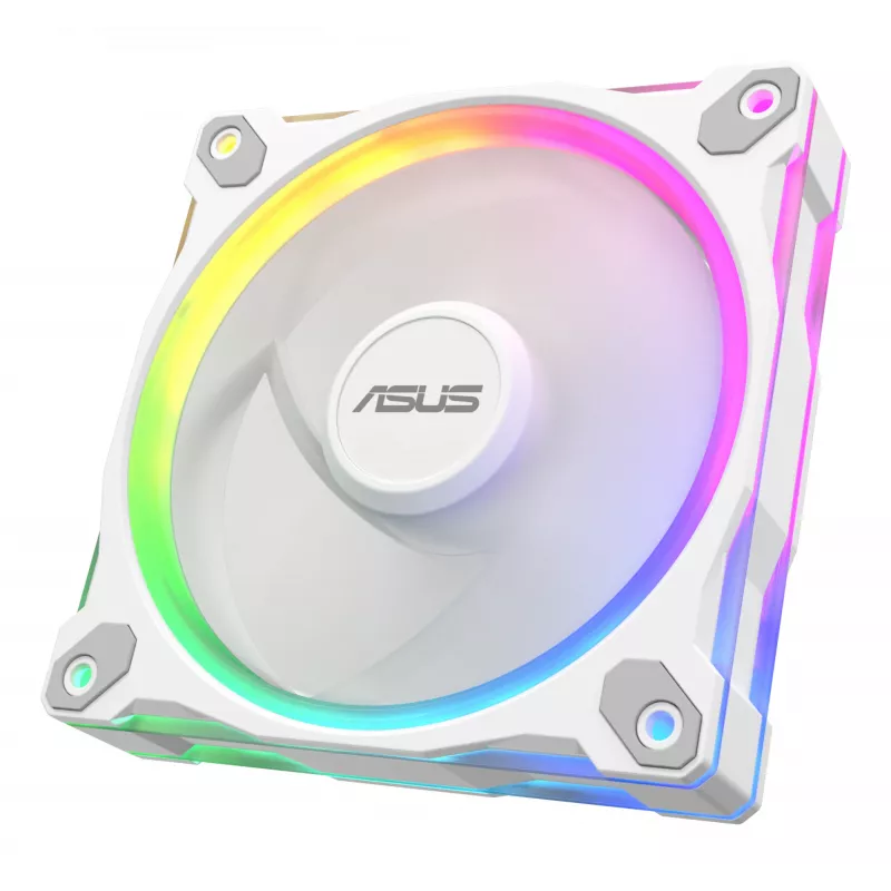 ASUS Prime MR120 ARGB valkoinen 120 mm liukulaakeri-kotelotuuletin