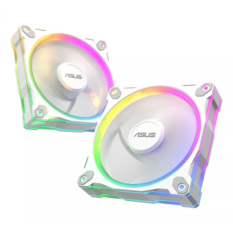 ASUS Prime MR120 ARGB valkoinen 120 mm liukulaakeri-kotelotuuletin