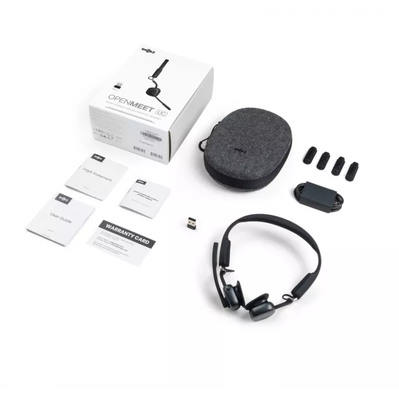 SHOKZ OpenMeet UC langaton Bluetooth-luujohde videoneuvottelukuulokemikrofoni USB-A-sovittimella