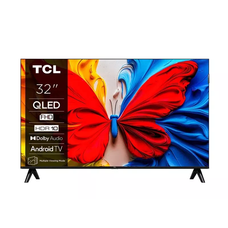 TCL 32V5C 32 tuuman QLED Full HD Smart TV, Android TV, 1920×1080, 60Hz, 2×HDMI, Wi‑Fi, Bluetooth, 20W, musta