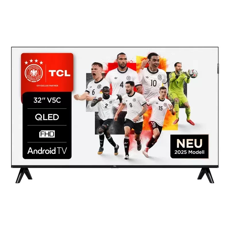 TCL 32V5C 32 tuuman QLED Full HD Smart TV, Android TV, 1920×1080, 60Hz, 2×HDMI, Wi‑Fi, Bluetooth, 20W, musta