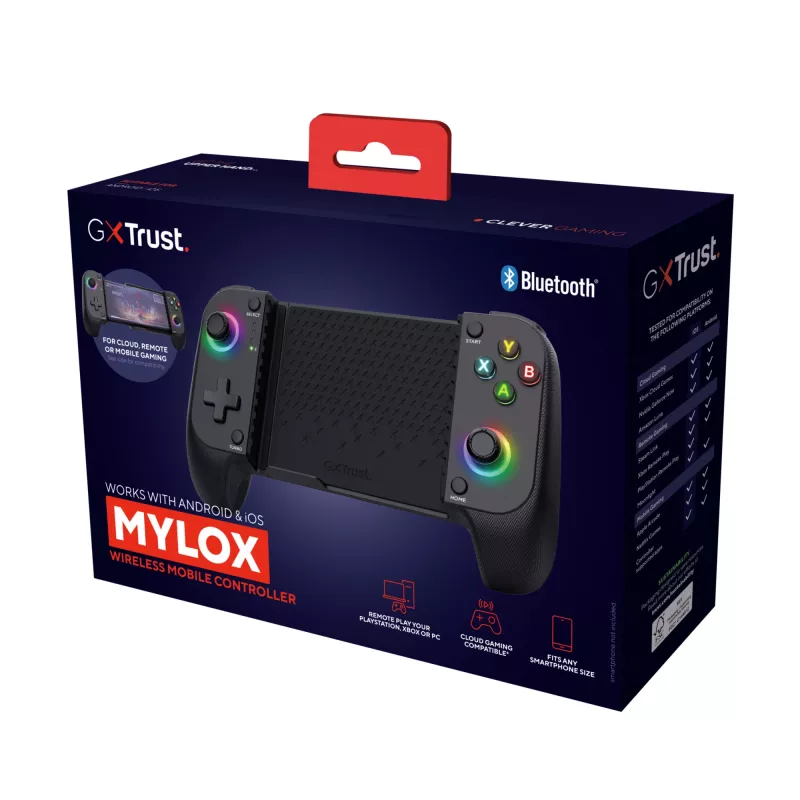 Trust GXT 735 Mylox musta Bluetooth-peliohjain analoginen / digitaalinen Android, iOS