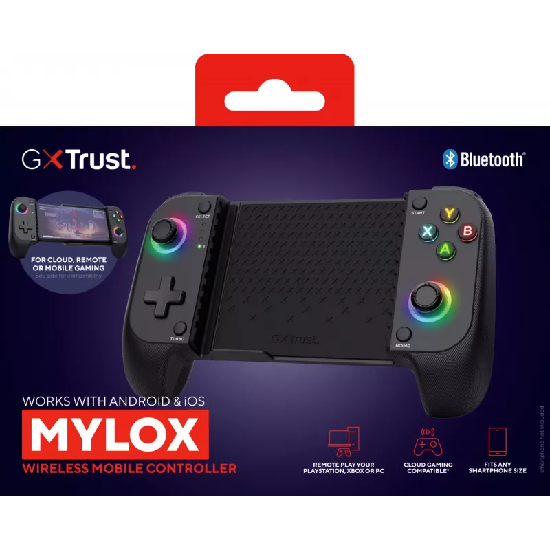 Trust GXT 735 Mylox musta Bluetooth-peliohjain analoginen / digitaalinen Android, iOS