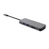 TRUST 25672 USB Type-C -keskitin — HDMI, RJ-45, USB 3.2 Gen 1 Type-A/Type-C, SD/MicroSD, harmaa
