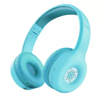 TRUST Nouna kuulokemikrofoni binaural Bluetooth/USB-C johdollinen & johdoton, taitettava, lapsille, sininen, 4 cm elementit