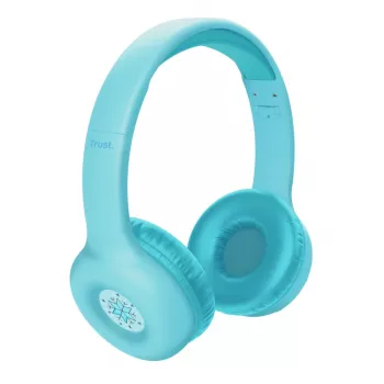TRUST Nouna kuulokemikrofoni binaural Bluetooth/USB-C johdollinen & johdoton, taitettava, lapsille, sininen, 4 cm elementit