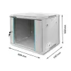 19 tuuman räkkikaappi QOLTEC 9U malli 54484, mitat 600x500x450 mm